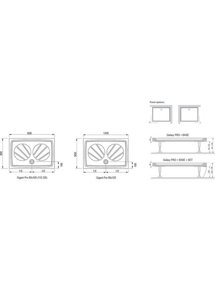 Купить Поддон Ravak Gigant Pro 120x80 Белый (xa03g401010) по цене 43450 руб., в Санкт-Петебруге в интернет магазине 100-Систем, а также дургие товары RAVAK из раздела Прямоугольные и Душевые поддоны