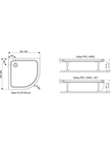 Купить Поддон Ravak Elipso Pro Chrome 90 Белый (xa247701010) по цене 24970 руб., в Санкт-Петебруге в интернет магазине 100-Систем, а также дургие товары RAVAK из раздела Сегмент (четверть круга) и Душевые поддоны