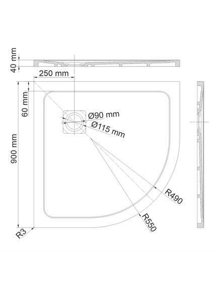 Купить Neime 19T01 Душевой поддон (19t01) по цене 37520 руб., в Санкт-Петебруге в интернет магазине 100-Систем, а также дургие товары WasserKRAFT из раздела Сегмент (четверть круга) и Душевые поддоны