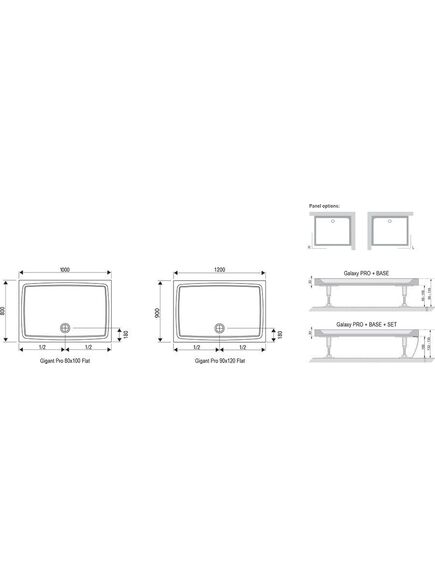 Купить Поддон Ravak Gigant Pro 120x90 Flat Белый (xa03g711010) по цене 28050 руб., в Санкт-Петебруге в интернет магазине 100-Систем, а также дургие товары RAVAK из раздела Прямоугольные и Душевые поддоны