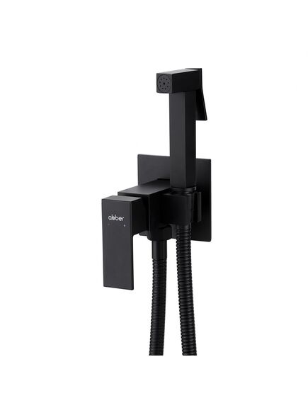 Купить Смеситель ABBER Daheim AF8226B с гигиеническим душем, черный матовый (af8226b) по цене 16100 руб., в Санкт-Петебруге в интернет магазине 100-Систем, а также дургие товары ABBER из раздела Гигиенический душ со смесителем и Гигиенический душ