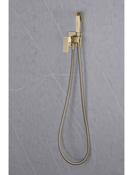 Купить Смеситель ABBER Daheim AF8226G с гигиеническим душем, золото матовое (af8226g) по цене 19900 руб., в Санкт-Петебруге в интернет магазине 100-Систем, а также дургие товары ABBER из раздела Гигиенический душ со смесителем и Гигиенический душ