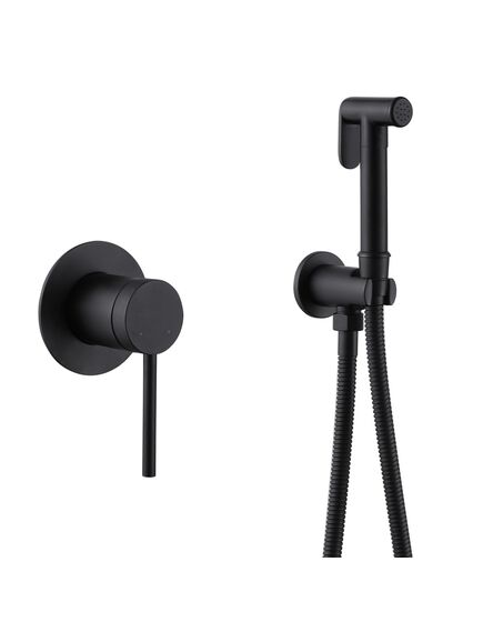 Купить Смеситель ABBER Emotion AF8825B с гигиеническим душем, черный матовый (af8825b) по цене 16600 руб., в Санкт-Петебруге в интернет магазине 100-Систем, а также дургие товары ABBER из раздела Гигиенический душ со смесителем и Гигиенический душ