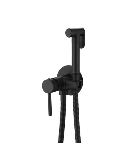Купить Смеситель ABBER Wasser Kreis AF8125B с гигиеническим душем, черный матовый (af8125b) по цене 16600 руб., в Санкт-Петебруге в интернет магазине 100-Систем, а также дургие товары ABBER из раздела Гигиенический душ со смесителем и Гигиенический душ