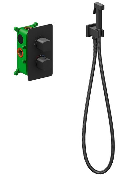 Купить Смеситель Timo Petruma 5089/03SM встроенный с гигиеническим душем с термостатом, черный матовый (5089/03sm) по цене 60113 руб., в Санкт-Петебруге в интернет магазине 100-Систем, а также дургие товары TIMO из раздела Гигиенический душ со смесителем и Гигиенический душ