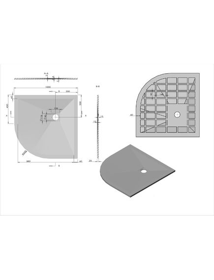 Купить Поддон для душа из искусственного камня  VST-4SQ1010A, 1000*1000*25, антрацит, , шт (vst-4sq1010a) по цене 19142.5 руб., в Санкт-Петебруге в интернет магазине 100-Систем, а также дургие товары Vincea из раздела Сегмент (четверть круга) и Душевые поддоны
