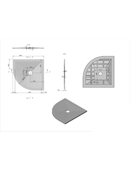 Купить Поддон для душа из искусственного камня  VST-4SQ8080W, 800*800*25, белый матовый, , шт (vst-4sq8080w) по цене 17280.5 руб., в Санкт-Петебруге в интернет магазине 100-Систем, а также дургие товары Vincea из раздела Сегмент (четверть круга) и Душевые поддоны
