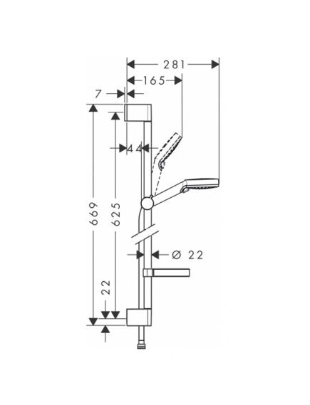 Купить Душевой гарнитур Hansgrohe Crometta 26553400 Хром Белый (26553400) по цене 10920.83 руб., в Санкт-Петебруге в интернет магазине 100-Систем, а также дургие товары HANSGROHE из раздела Душевые гарнитуры и Душевые стойки, системы, панели, гарнитуры