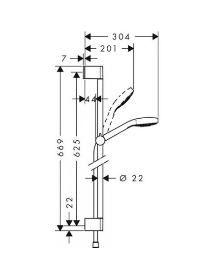 Купить Душевой гарнитур Hansgrohe Croma Select E 26564400 Белый, Хром (26564400) по цене 14526.53 руб., в Санкт-Петебруге в интернет магазине 100-Систем, а также дургие товары HANSGROHE из раздела Душевые гарнитуры и Душевые стойки, системы, панели, гарнитуры