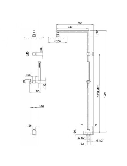 Купить Душевая система Paini Rsq1 (50cr191arq3p3) по цене 52580 руб., в Санкт-Петебруге в интернет магазине 100-Систем, а также дургие товары Paini из раздела Душевые гарнитуры и Душевые стойки, системы, панели, гарнитуры