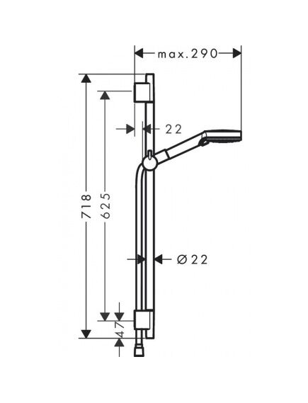 Купить Душевой гарнитур Hansgrohe Vernis Blend Vario 26422670 Черный матовый. (26422670) по цене 21534.55 руб., в Санкт-Петебруге в интернет магазине 100-Систем, а также дургие товары HANSGROHE из раздела Душевые гарнитуры и Душевые стойки, системы, панели, гарнитуры