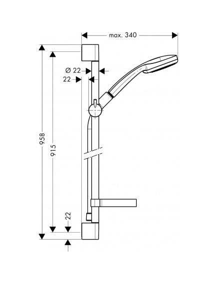 Купить Душевой гарнитур Hansgrohe Croma 27774000 хром (27774000) по цене 27535.8 руб., в Санкт-Петебруге в интернет магазине 100-Систем, а также дургие товары HANSGROHE из раздела Душевые гарнитуры и Душевые стойки, системы, панели, гарнитуры