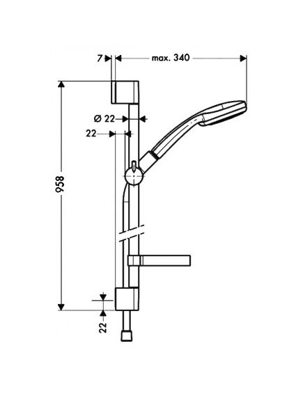 Купить Душевой гарнитур Hansgrohe Croma 27771000 Хром (27771000) по цене 17649.83 руб., в Санкт-Петебруге в интернет магазине 100-Систем, а также дургие товары HANSGROHE из раздела Душевые гарнитуры и Душевые стойки, системы, панели, гарнитуры