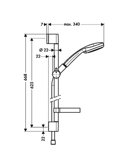 Купить Душевой гарнитур Hansgrohe Croma 27772000 Хром (27772000) по цене 16281.96 руб., в Санкт-Петебруге в интернет магазине 100-Систем, а также дургие товары HANSGROHE из раздела Душевые гарнитуры и Душевые стойки, системы, панели, гарнитуры