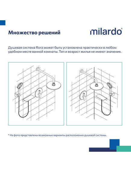 Купить Душевая система скрытого монтажа с тропическим душем и ручным душем, глянцевый хром, Rora, Milardo, RORSB02M67 (rorsb02m67) по цене 19990 руб., в Санкт-Петебруге в интернет магазине 100-Систем, а также дургие товары MILARDO из раздела Душевые комплекты встраиваемого монтажа и Душевые комплекты встраиваемого монтажа