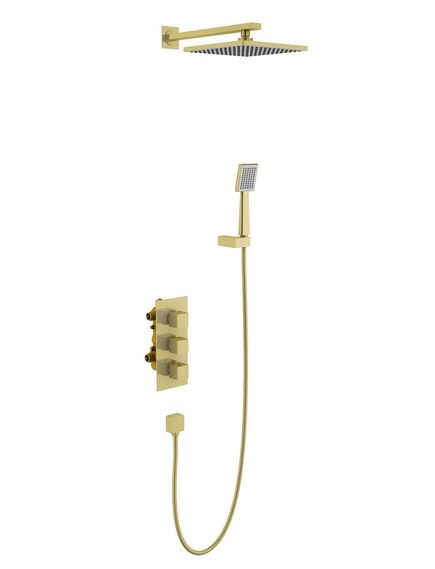 Купить Душевая система Timo Tetra-Thermo SX-0179/17SM скрытого монтажа с термостатом, золото матовое (sx-0179/17sm) по цене 82333 руб., в Санкт-Петебруге в интернет магазине 100-Систем, а также дургие товары TIMO из раздела Душевые комплекты встраиваемого монтажа и Душевые комплекты встраиваемого монтажа