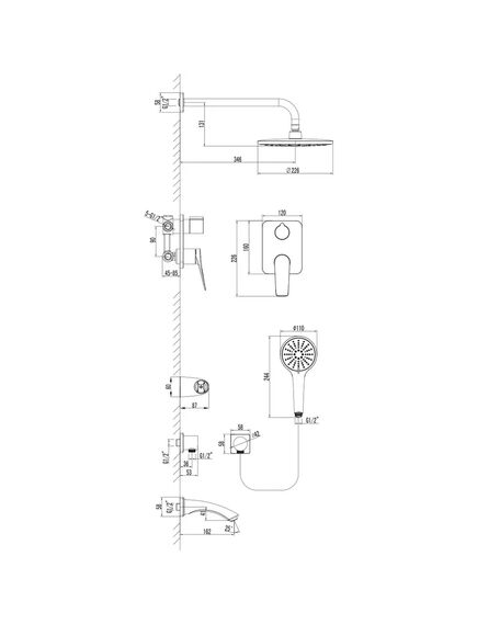 Купить Смеситель Lemark Bronx LM3722GM для ванны и душа, встраиваемый (lm3722gm) по цене 52190 руб., в Санкт-Петебруге в интернет магазине 100-Систем, а также дургие товары LEMARK из раздела Душевые комплекты встраиваемого монтажа и Душевые комплекты встраиваемого монтажа