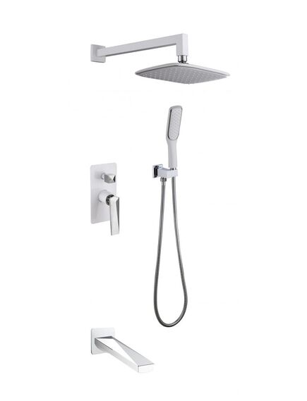 Купить Смеситель встроенный с изливом VENTURO БЕЛЫЙ+ХРОМ (374-w-2) по цене 62810 руб., в Санкт-Петебруге в интернет магазине 100-Систем, а также дургие товары BOHEME из раздела Душевые комплекты встраиваемого монтажа и Душевые комплекты встраиваемого монтажа