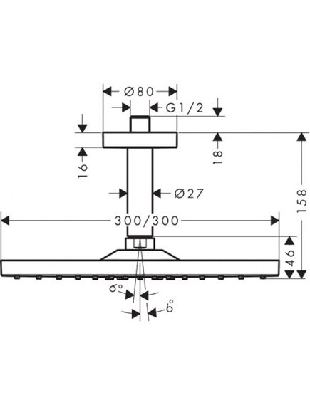 Купить Верхний душ Hansgrohe Raindance E 26250000 Хром (26250000) по цене 90623.04 руб., в Санкт-Петебруге в интернет магазине 100-Систем, а также дургие товары HANSGROHE из раздела Верхний душ и Комплектующие для встраиваемых систем