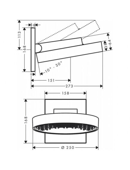 Купить Верхний душ Hansgrohe Rainfinity 26227000 Хром (26227000) по цене 173927.95 руб., в Санкт-Петебруге в интернет магазине 100-Систем, а также дургие товары HANSGROHE из раздела Верхний душ и Комплектующие для встраиваемых систем
