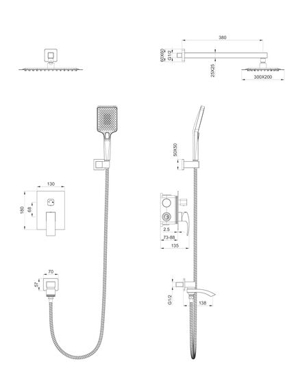 Купить Душевая система встраиваемая WONZON & WOGHAND FIT, Хром (WW-88939009A-CR) (ww-88939009a-cr) по цене 51055 руб., в Санкт-Петебруге в интернет магазине 100-Систем, а также дургие товары WONZON & WOGHAND из раздела Душевые комплекты встраиваемого монтажа и Душевые комплекты встраиваемого монтажа