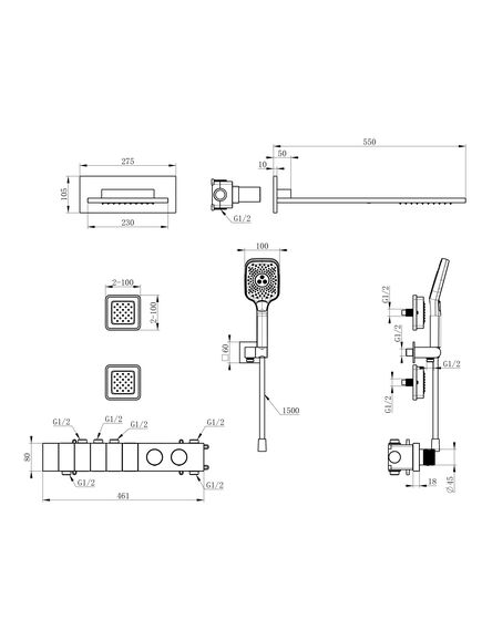 Купить Душевая система с термостатом встраиваемая WONZON & WOGHAND, Хром (WW-D4538-A-CR) (ww-d4538-a-cr) по цене 115345 руб., в Санкт-Петебруге в интернет магазине 100-Систем, а также дургие товары WONZON & WOGHAND из раздела Душевые комплекты встраиваемого монтажа и Душевые комплекты встраиваемого монтажа