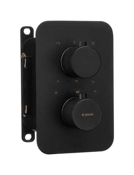 Купить BXY_NEBT DEANTE Внешняя часть смесителя ROUND ,3 выхода,установка с THERMOSTATIC BOX BXY_X44T (черн) (bxy_nebt) по цене 19780 руб., в Санкт-Петебруге в интернет магазине 100-Систем, а также дургие товары DEANTE из раздела Смесители для встраиваемых систем и Комплектующие для встраиваемых систем