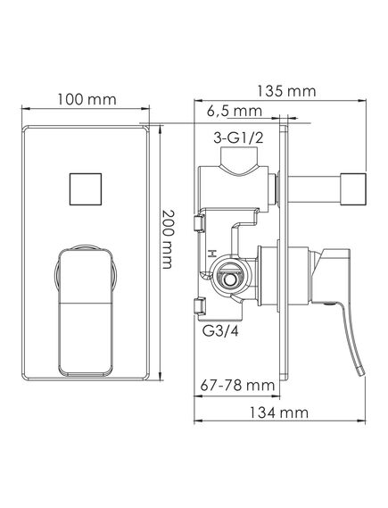 Купить Aller 10641WHITE Смеситель для ванны и душа (10641w) по цене 11622 руб., в Санкт-Петебруге в интернет магазине 100-Систем, а также дургие товары WasserKRAFT из раздела Смесители для встраиваемых систем и Комплектующие для встраиваемых систем