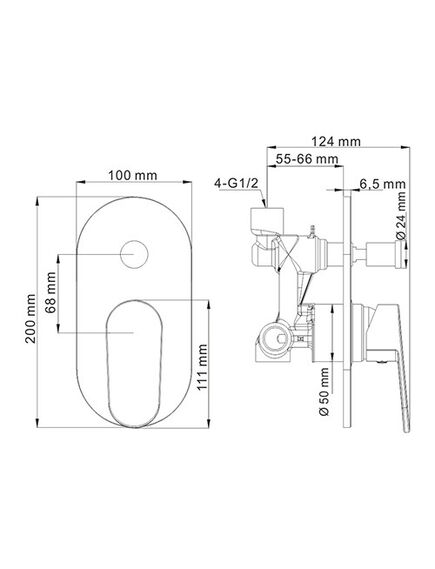 Купить Смеситель для душа WasserKRAFT Donau 5361 Хром (5361) по цене 8760 руб., в Санкт-Петебруге в интернет магазине 100-Систем, а также дургие товары WasserKRAFT из раздела Смесители для встраиваемых систем и Комплектующие для встраиваемых систем