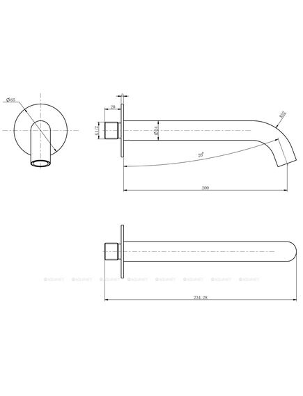 Купить Aquanet Static Излив из стены, 200 мм, 1/2, латунь, хром  (af330-98c) по цене 4160 руб., в Санкт-Петебруге в интернет магазине 100-Систем, а также дургие товары AQUANET из раздела Изливы и Комплектующие для встраиваемых систем