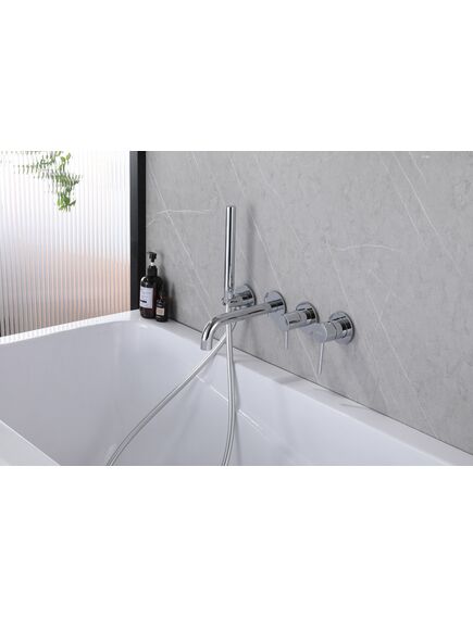 Купить Смеситель ABBER Wasser Kreis AF8130 для ванны скрытого монтажа, хром (af8130) по цене 42000 руб., в Санкт-Петебруге в интернет магазине 100-Систем, а также дургие товары ABBER из раздела Смесители для встраиваемых систем и Комплектующие для встраиваемых систем
