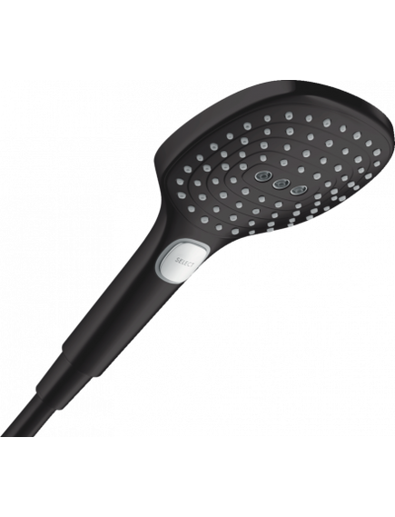 Купить Ручной душ Hansgrohe Raindance Select E 26520670 Черный матовый (26520670) по цене 19885.19 руб., в Санкт-Петебруге в интернет магазине 100-Систем, а также дургие товары HANSGROHE из раздела Лейки и Комплектующие для душа