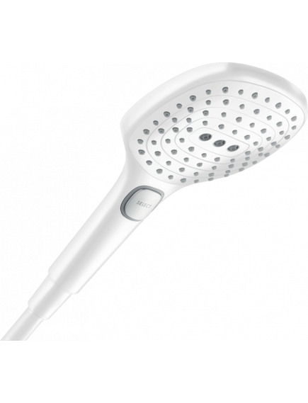 Купить Ручной душ Hansgrohe Raindance Select E 26520700 белый матовый (26520700) по цене 23908.14 руб., в Санкт-Петебруге в интернет магазине 100-Систем, а также дургие товары HANSGROHE из раздела Лейки и Комплектующие для душа