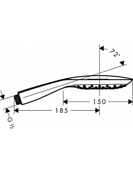 Купить Ручной душ Hansgrohe Raindance Select Е 26550000 хром (26550000) по цене 24210.54 руб., в Санкт-Петебруге в интернет магазине 100-Систем, а также дургие товары HANSGROHE из раздела Лейки и Комплектующие для душа
