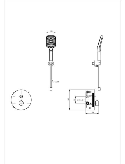 Купить Смеситель для душа с термостатом встраиваемый WONZON & WOGHAND, Темный графит (WW-D1017-A-BGG) (ww-d1017-a-bgg) по цене 40760 руб., в Санкт-Петебруге в интернет магазине 100-Систем, а также дургие товары WONZON & WOGHAND из раздела Смесители для встраиваемых систем и Комплектующие для встраиваемых систем