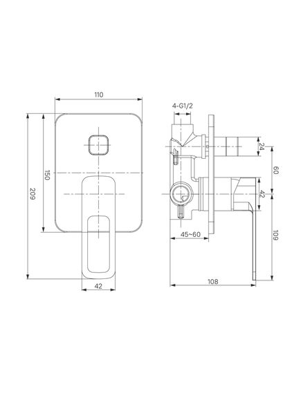Купить Встраиваемый смеситель с двумя выходами, Slide, IDDIS, SLISB00i67 (slisb00i67) по цене 13990 руб., в Санкт-Петебруге в интернет магазине 100-Систем, а также дургие товары IDDIS из раздела Смесители для встраиваемых систем и Комплектующие для встраиваемых систем