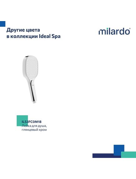 Купить ILS3FB0M18, Лейка для душа, черная матовая, 3F, Ideal Spa, Milardo, ILS3FB0M18 (ils3fb0m18) по цене 790 руб., в Санкт-Петебруге в интернет магазине 100-Систем, а также дургие товары MILARDO из раздела Лейки и Комплектующие для душа