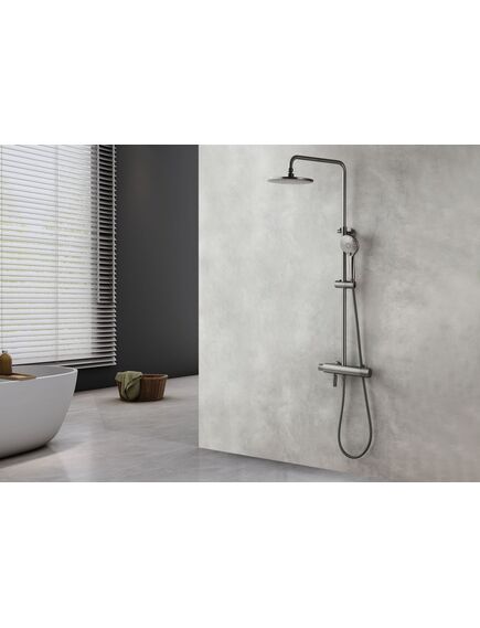 Купить Смеситель Lemark Bronx LM3772GM для душа термостатический (lm3772gm) по цене 73570 руб., в Санкт-Петебруге в интернет магазине 100-Систем, а также дургие товары LEMARK из раздела Душевые стойки и Душевые стойки, системы, панели, гарнитуры