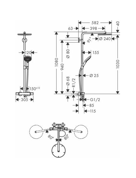 Купить Душевая система Hansgrohe Raindance Select S 27633700 Белая матовая (27633700) по цене 236895.72 руб., в Санкт-Петебруге в интернет магазине 100-Систем, а также дургие товары HANSGROHE из раздела Душевые стойки и Душевые стойки, системы, панели, гарнитуры