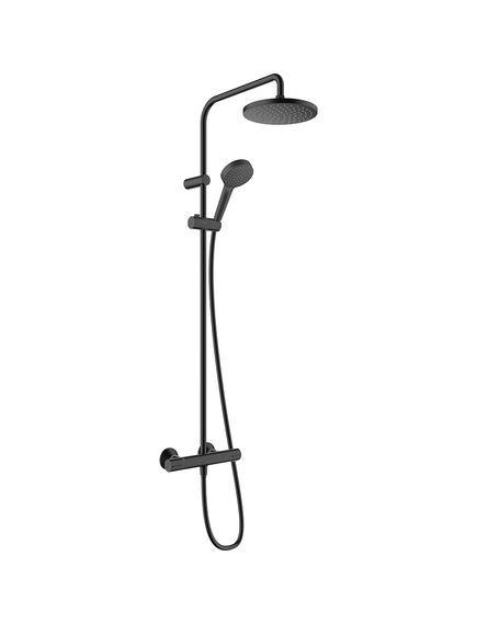 Купить Душевая система Hansgrohe Vernis Blend Showerpipe 26276670 с термостатом Черная матовая (26276670) по цене 126391.78 руб., в Санкт-Петебруге в интернет магазине 100-Систем, а также дургие товары HANSGROHE из раздела Душевые стойки и Душевые стойки, системы, панели, гарнитуры