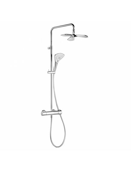 Купить KLUDI FIZZ DUAL SHOWER SYSTEM Душевая система с термостатом, арт. 6709605-00 (6709605-00) по цене 143420 руб., в Санкт-Петебруге в интернет магазине 100-Систем, а также дургие товары Kludi из раздела Душевые стойки и Душевые стойки, системы, панели, гарнитуры