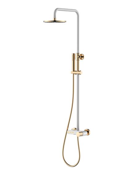 Купить Стойка для душа STICK WHITE TOUCH GOLD (128-wg.2) по цене 54578 руб., в Санкт-Петебруге в интернет магазине 100-Систем, а также дургие товары BOHEME из раздела Душевые стойки и Душевые стойки, системы, панели, гарнитуры