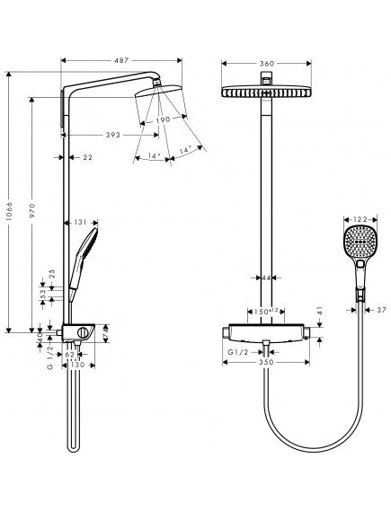Купить Душевая система Hansgrohe Raindance Select E 27112000 Хром (27112000) по цене 308085.4 руб., в Санкт-Петебруге в интернет магазине 100-Систем, а также дургие товары HANSGROHE из раздела Душевые стойки и Душевые стойки, системы, панели, гарнитуры