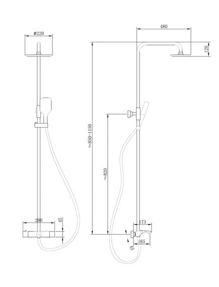 Купить Душевая стойка ABBER Thermostat AF8516B с термостатом и изливом, черная матовая (af8516b) по цене 55400 руб., в Санкт-Петебруге в интернет магазине 100-Систем, а также дургие товары ABBER из раздела Душевые стойки и Душевые стойки, системы, панели, гарнитуры
