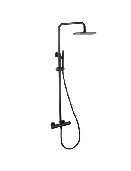 Купить Душевая стойка ABBER Wasser Kreis AF8160B с термостатом без излива, черная матовая (af8160b) по цене 44300 руб., в Санкт-Петебруге в интернет магазине 100-Систем, а также дургие товары ABBER из раздела Душевые стойки и Душевые стойки, системы, панели, гарнитуры