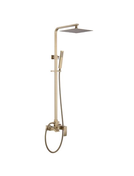 Купить Душевая стойка ABBER Wasserfall AF8616G с изливом, золото матовое (af8616g) по цене 58800 руб., в Санкт-Петебруге в интернет магазине 100-Систем, а также дургие товары ABBER из раздела Душевые стойки и Душевые стойки, системы, панели, гарнитуры