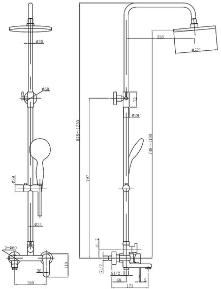 Купить Душевая стойка Aquanet Passion R3 AF300-72-R-B (af300-72-r-b) по цене 29080 руб., в Санкт-Петебруге в интернет магазине 100-Систем, а также дургие товары AQUANET из раздела Душевые стойки и Душевые стойки, системы, панели, гарнитуры
