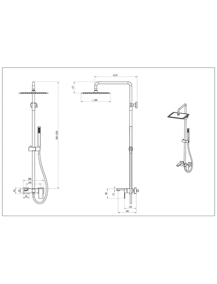 Купить Стойка для душа Qubic Bronze (478-br) по цене 59293 руб., в Санкт-Петебруге в интернет магазине 100-Систем, а также дургие товары BOHEME из раздела Душевые стойки и Душевые стойки, системы, панели, гарнитуры