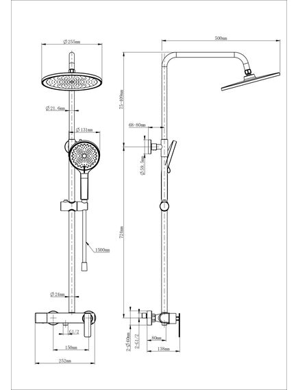 Купить Душевая система WONZON & WOGHAND, Белый матовый (WW-B3517-MW) (ww-b3517-mw) по цене 39148 руб., в Санкт-Петебруге в интернет магазине 100-Систем, а также дургие товары WONZON & WOGHAND из раздела Душевые стойки и Душевые стойки, системы, панели, гарнитуры