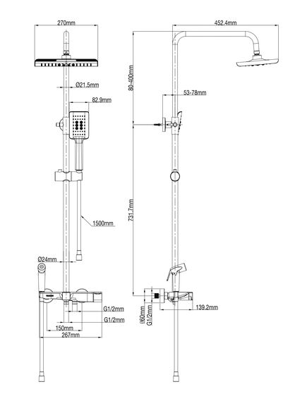 Купить Душевая система с термостатом WONZON & WOGHAND, Хром (WW-B3310-CR) (ww-b3310-cr) по цене 32251.8 руб., в Санкт-Петебруге в интернет магазине 100-Систем, а также дургие товары WONZON & WOGHAND из раздела Душевые стойки и Душевые стойки, системы, панели, гарнитуры